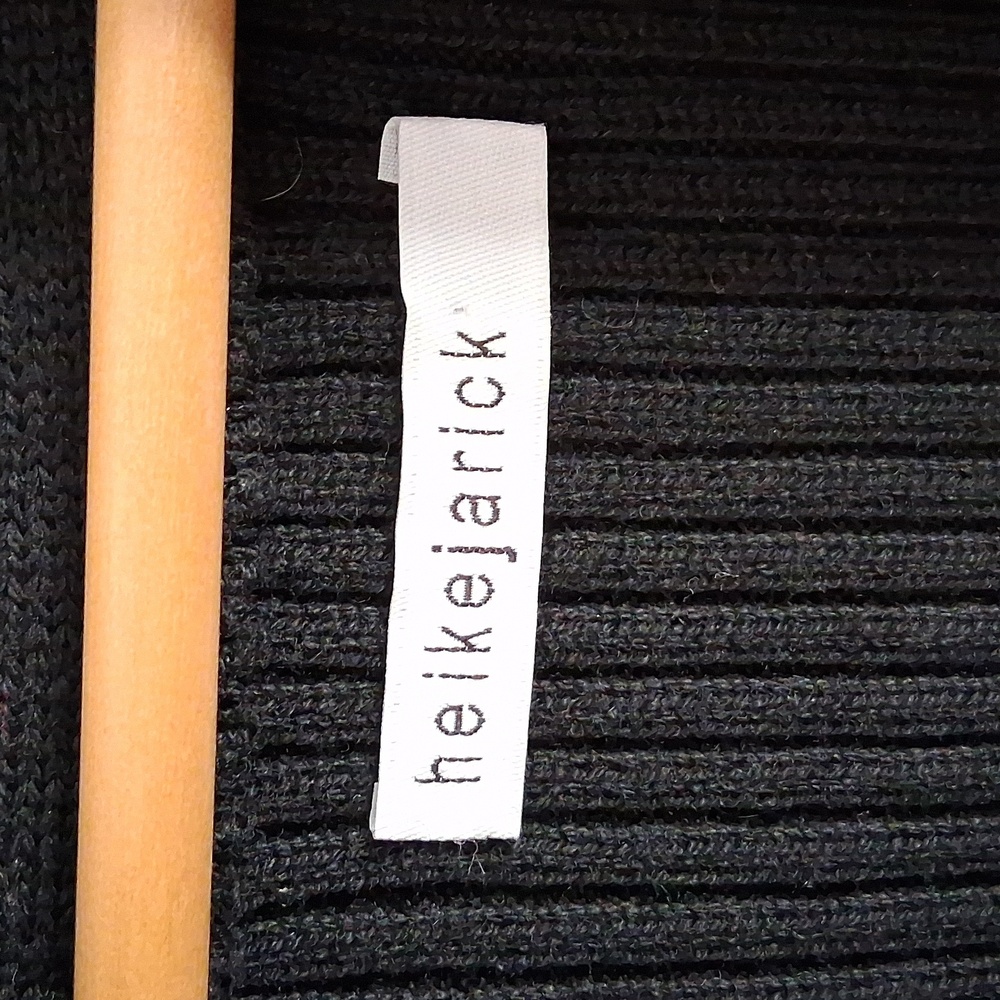 Heikejarick Black Merino Wool Tie Front Quiet Luxury Ribbed Sweater Vest Size M - Picture 6 of 13